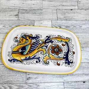 Deruta Ceramiche Raffaellesco Dragon Italian Pottery Serving Tray - 10" x 6.25"